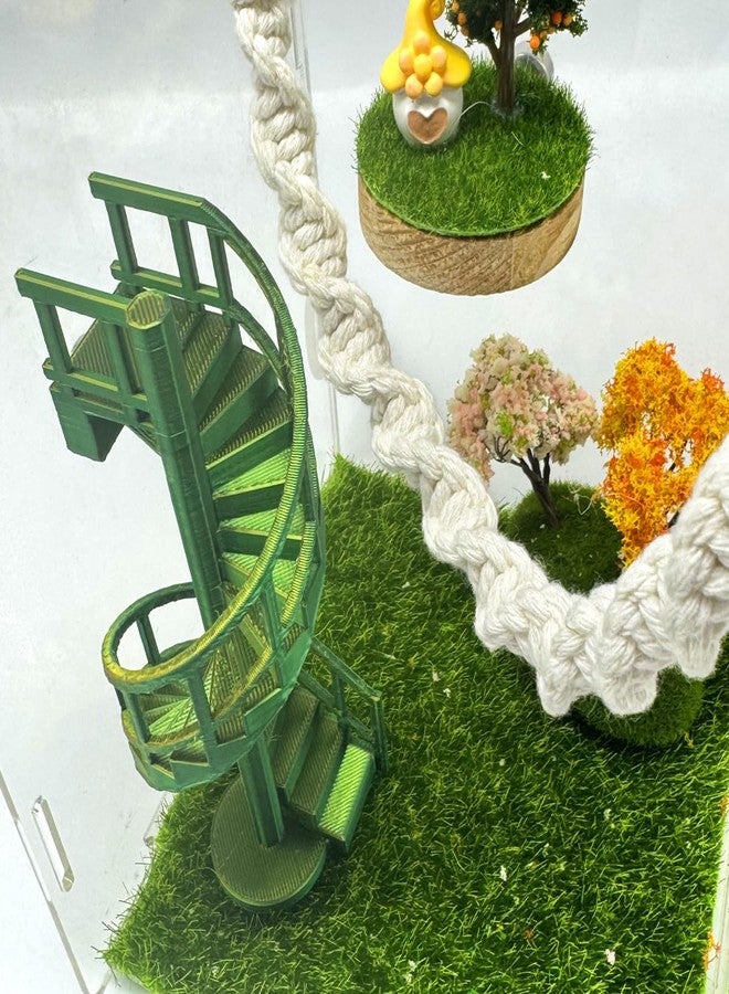 Julang Jumping Spider Enclosure Accessories - Fun Spinning Stairs, Jumping Spider Climbing Toy with Magnetic Mount for Jumping Spider Enclosure Accessory (Dark Green) - Image 4